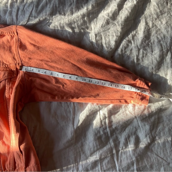 No Excess 100% Cotton Oversized Drop Shoulder Salmon Jean Jacket - Picture 8 of 10